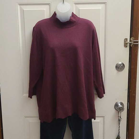 Grace Plum Color Knit Top - Picture 1 of 8